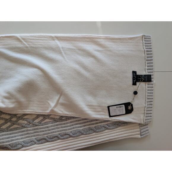 NWT Rag & Bone New York Cable Knit Scarf 100% Wool Ivory Gray $250 MSRP - Picture 8 of 12